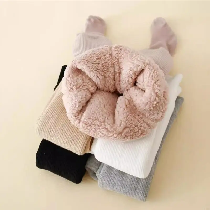 Thick Warm Toddler Tights Elastic & Soft Baby Tights with Fleece Lining Polyester for Everyday Wear & Family Gatherings P31B