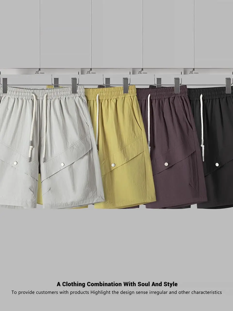 

Casual Elastic Waist Short Pants Men's Summer Quick Dry Breathable Comfortable Loose Fit Straight Leg Short Pants Trendy