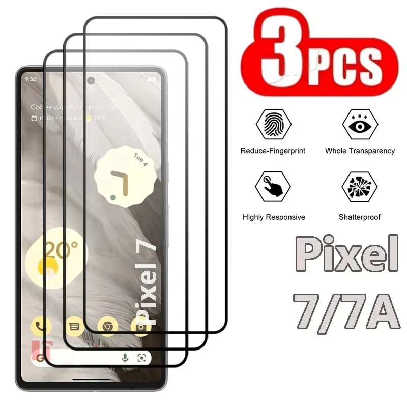 

1-3PCS Curved Full Cover Tempered Glass For Google Pixel 8 10 9 Pro XL 7 6 9A 8A 7A 6A Fingerprint Unlock Glass Screen Protector