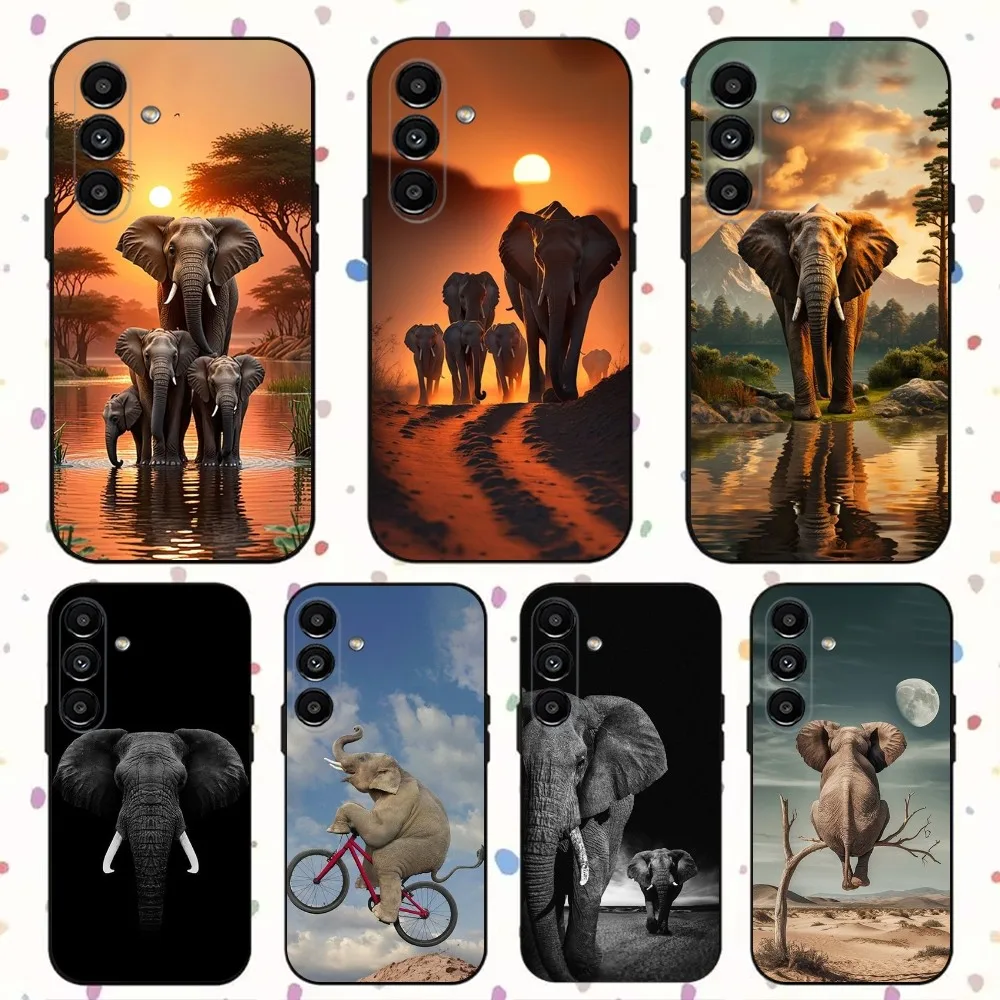

Animal Elephant Phone Case For Samsung S24,S21,S22,S23,S30,Ultra,S20,Plus,Fe,Lite,Note,10,9,5G Black Soft Cover