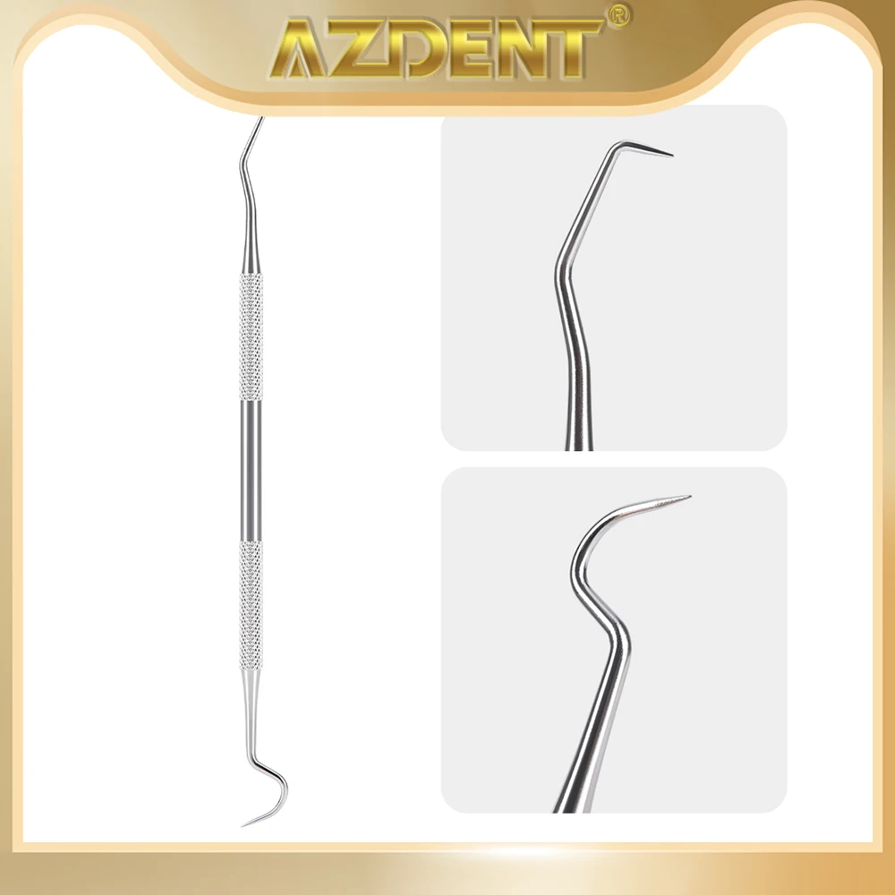 

1Pcs AZDENT Dental Cleaning Tools Set Mouth Mirror Stainless Steel Tweezers Elbow Probe Dentists Instrument Teeth Whitening