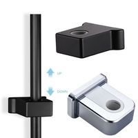 Creative Adjustable Shower Rod Holder Shower Slide Rail Bar Stand Clamp Lifting Rod Fixed Bracket Bathroom Accessories