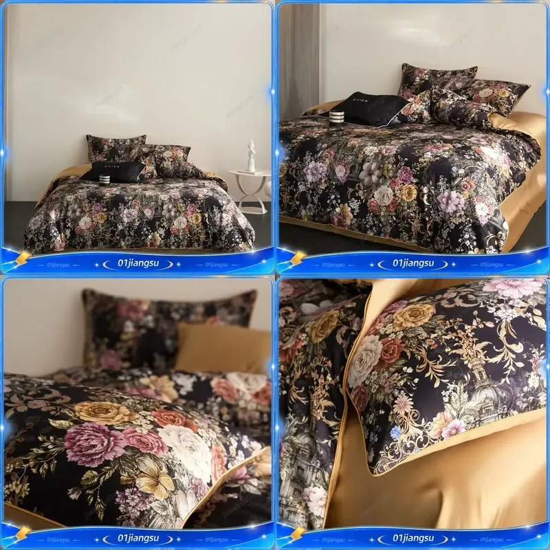 Svetanya Print Duvet Cover Set Egyptian Cotton Bedding Sets Bed Linens Quilt Cover Pillowcases Home Textile Soft Comfortable