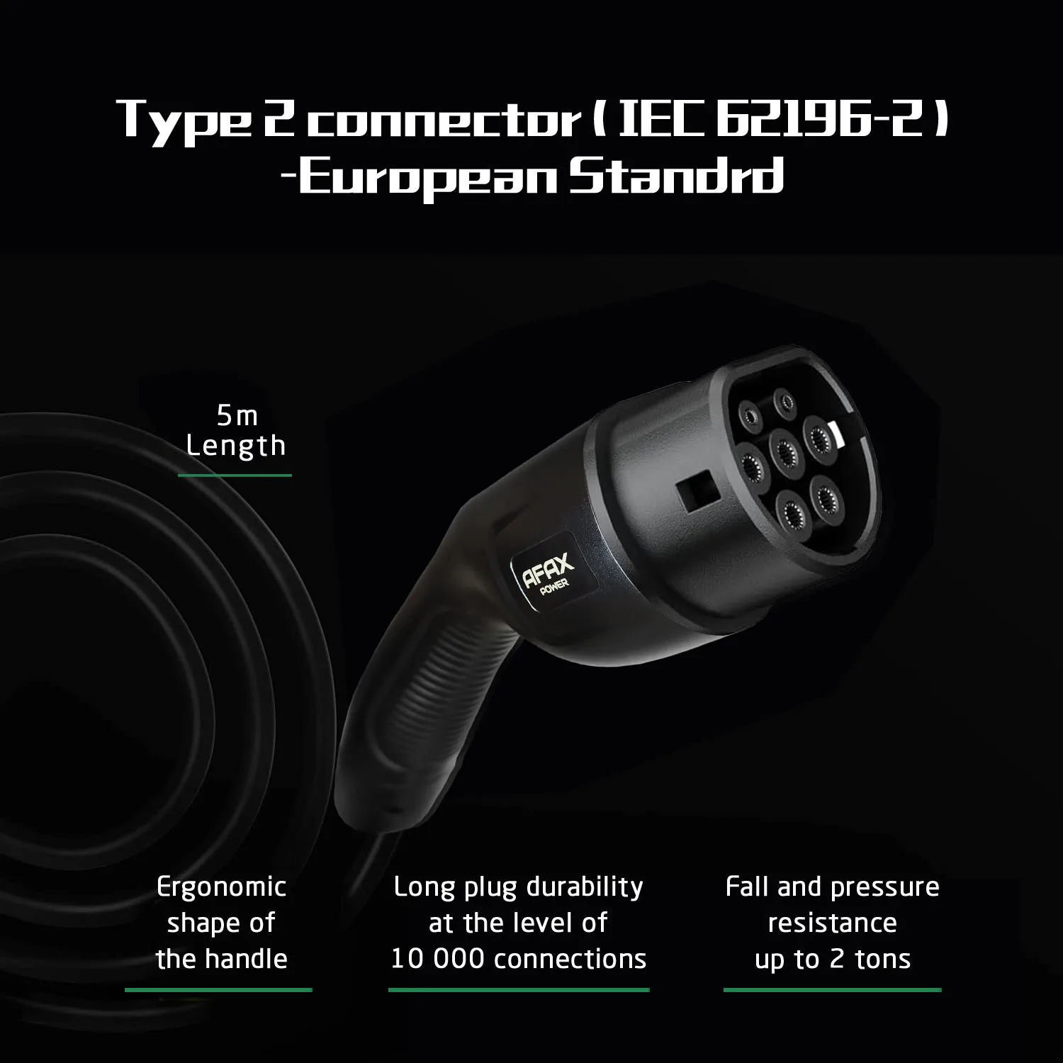 AFAX POWER EV Charger 32A 7.6kW Electric Vehicle Car Charger EVSE Wallbox 11kW 22kW 3Phase Type2 Socket APP Control