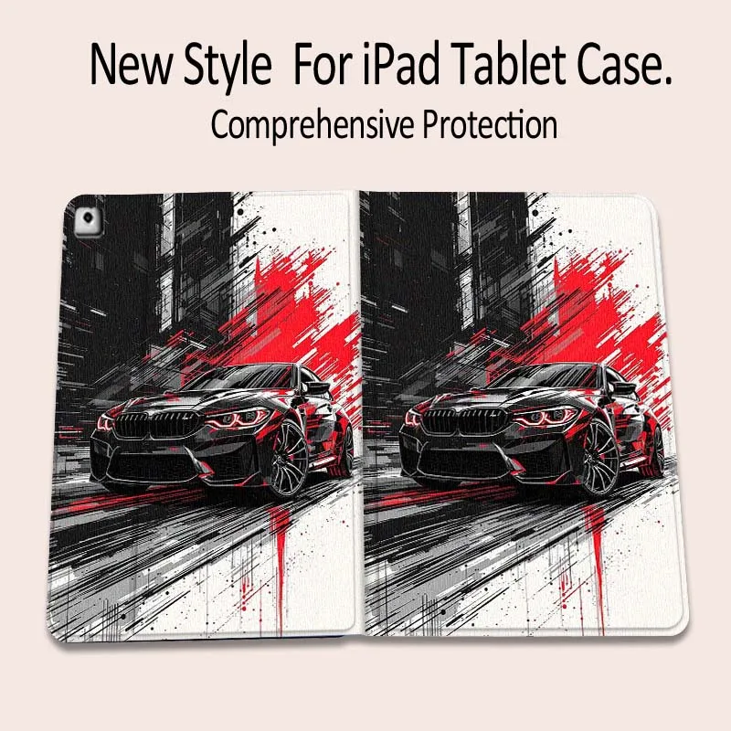 

Luxury Sports Car Art Pattern For iPad 7 8gen 9gen 10th 11th Pro 11 13 2 12.9 10.9 10.2 9.7 2025 2024 2021 Tablet Case Gift