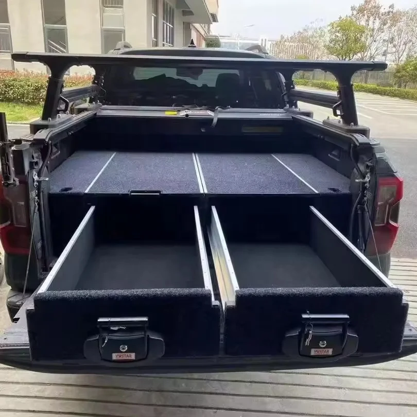 Retractable Folding Roll Up Truck Bed Overland Slider Drawer System Heavy Duty 5.7ft Storage Box Fits Dodge Ram 1500