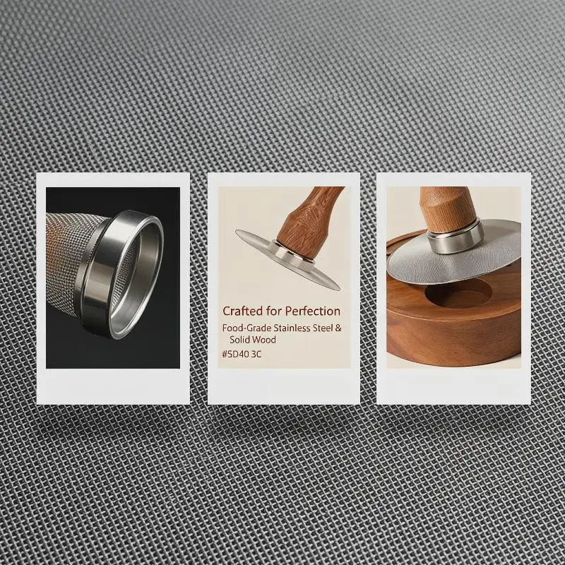 Espresso Puck Screen Magnetic Supplies With Wood Handle 51/53/58mm Stainless Steel Coffee Filter Mesh Magnetic Extractor Tools