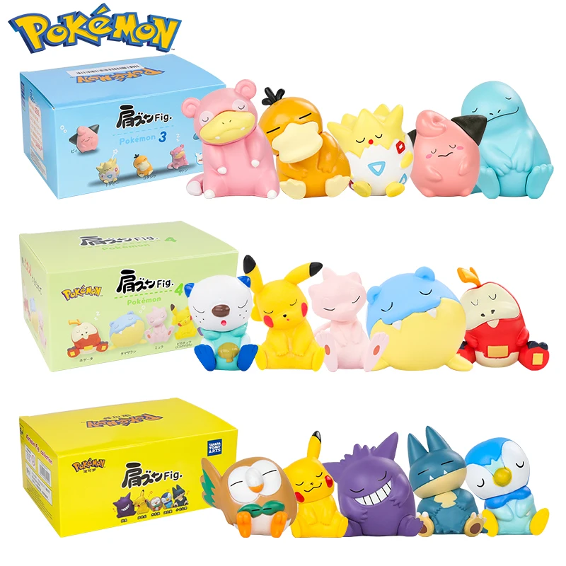 

Pokemon Figure Toys Set Cute Eevee Gengar Psyduck Mew Figurine Models Tilting Head Shoulder To Shoulder Dolls Gifts For Kids