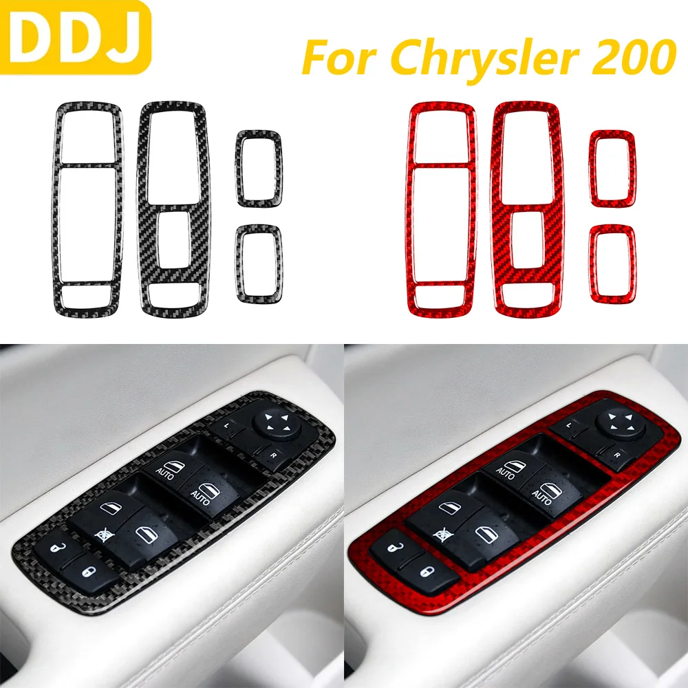 

Для Chrysler 200 2015-2017 углеродное волокно, переключатель управления подъемом окна, декоративная крышка, автомобильные аксессуары, декоративная наклейка