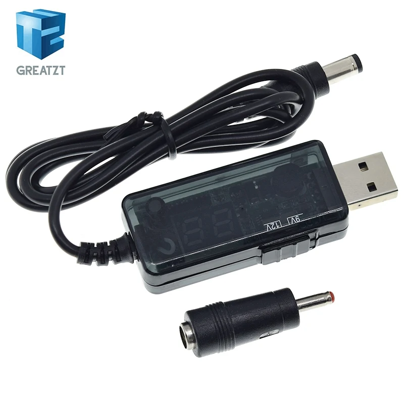 USB Boost Converter DC 5V to 9V 12V USB Step-up Converter Cable + 3.5x1.35mm Connecter For Power Supply/Charger/Power Converter