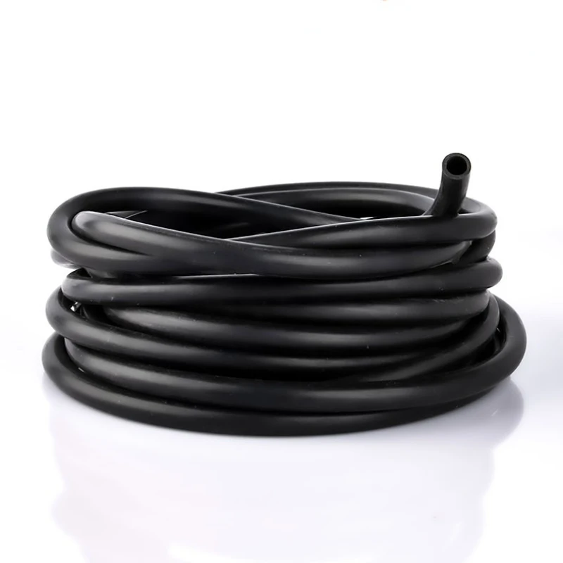 1 / 5 Meters Silicone Tube Industrial Grade High Temp Resistant Black Silicone Rubber Hose Capillary Pipe Tube ID 1-60mm