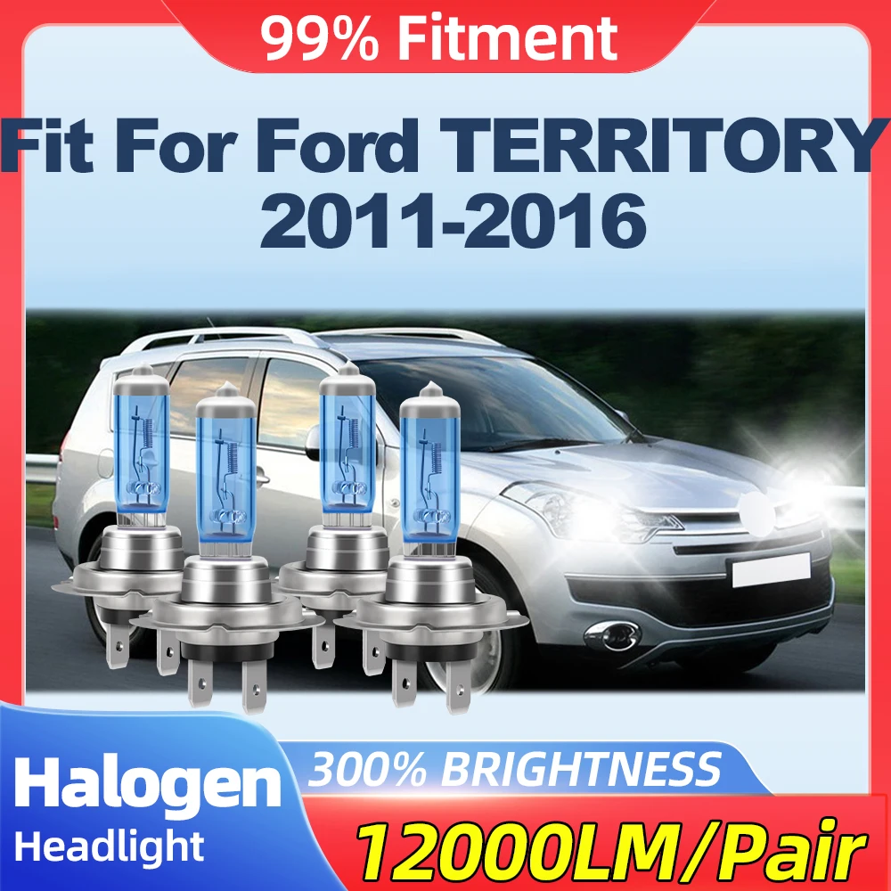 Fit For Ford TERRITORY 2011 2012 2013 2014 2015 2016 24000LM Halogen Headlight Bulbs 200W Xenon Lamps 12V 6000K White Car Lights