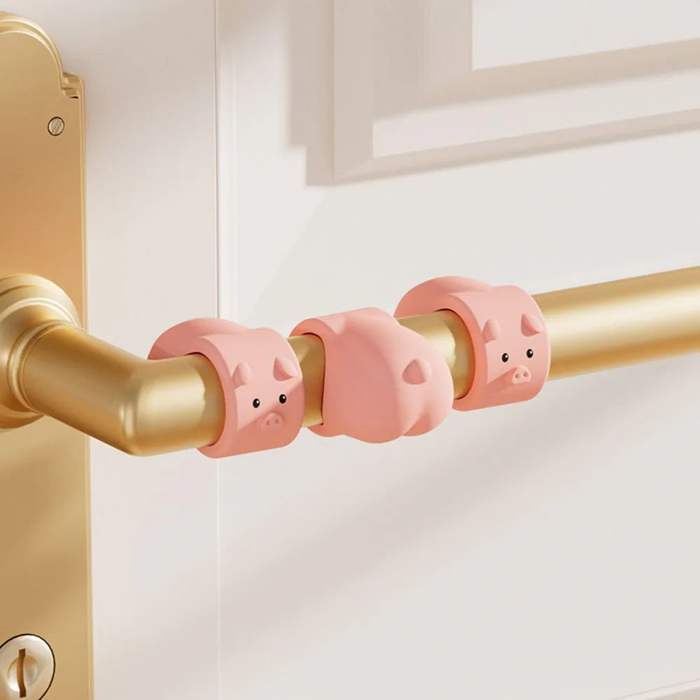 

3Pcs Silicone Door Stopper Cartoon Anti-Shock Doorknob Bumper Pad Silent Punch-free Door Handle Anti-collision Ring for Bedroom
