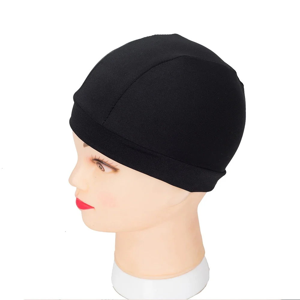 Gorro de cúpula de LICRA negro para pelucas, gorro de red tejido de pelo elástico sin pegamento para soporte de peluca, 1 Uds.