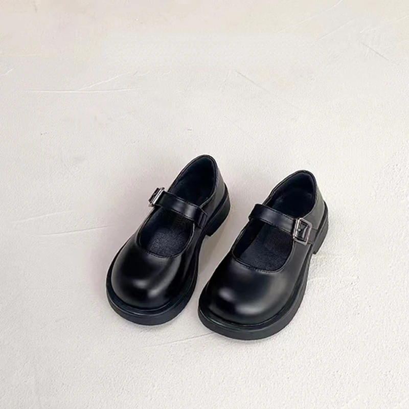 Girls Leather Shoes for Party Wedding Children School Performance Shoes Round-toe Non-slip Fashion Kids Loafers Anti-Slippery