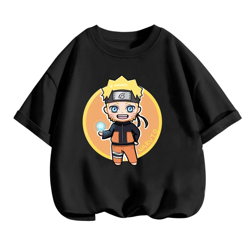 T-shirt Anime Narutos pour enfants, vêtements d'été cool pour garçons et filles, imprimé créatif, rue décontractée, Kakashi Teen Y