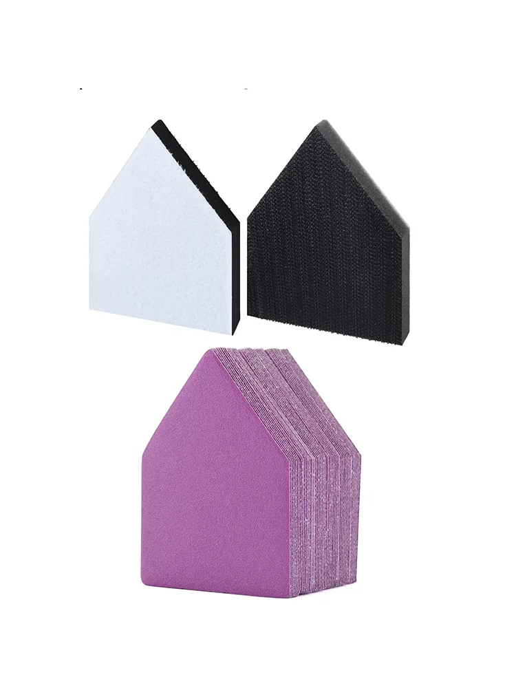 65X92mm Triangle Sanding Paper Set 2/10/52 Pcs with Hook and Loop Buffing Pad Detail Sander for Polishing Wood Finishing Car