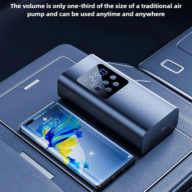 Mini Pompa d'Aria Elettrica Portatile per Auto con Ricarica Wireless