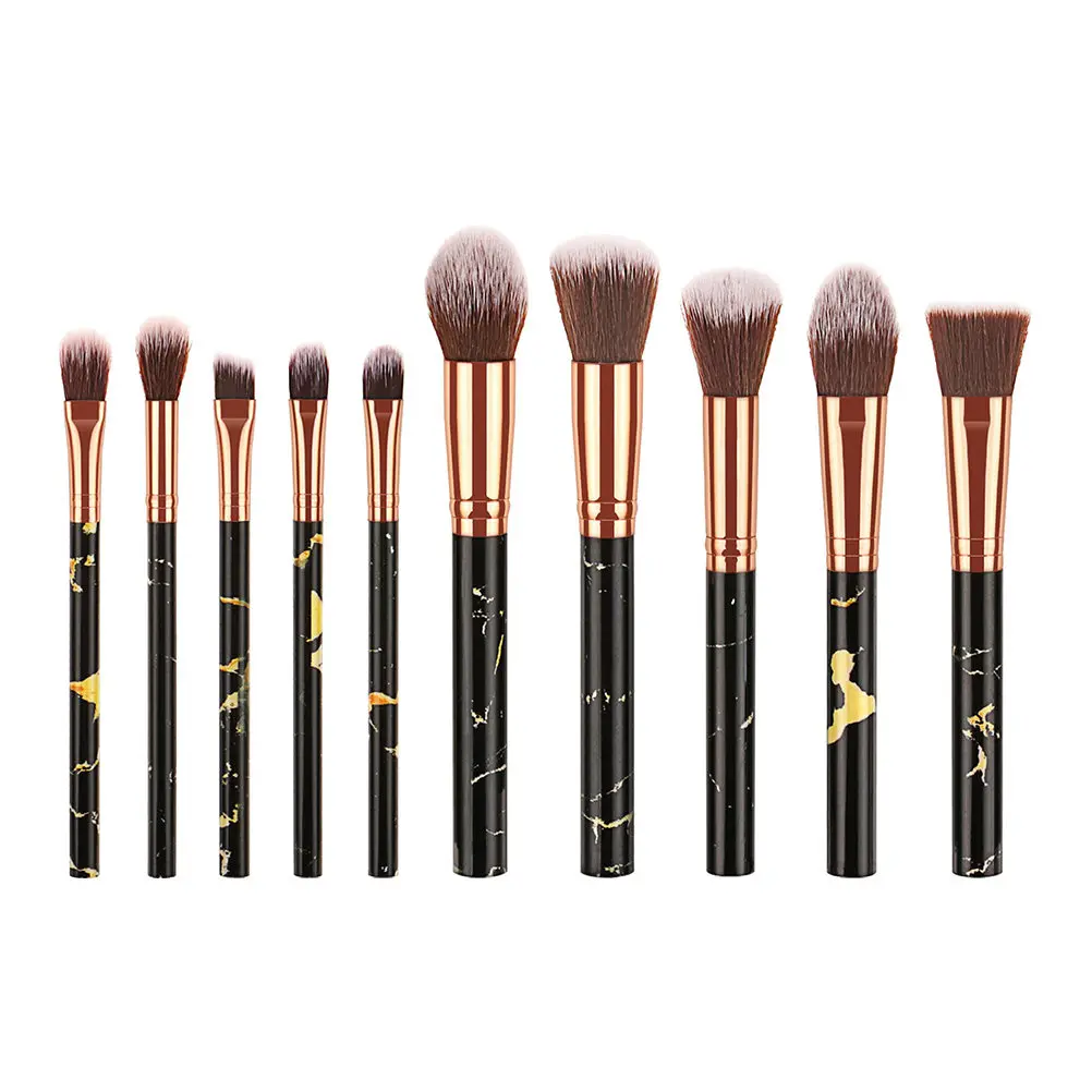 

Набор из 10 профессиональных кистей для макияжа с мягким нейлоновым ворсом, удобной ручкой, портативный, для пудры и румян, для ежедневного использования