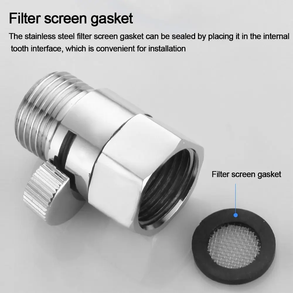 Shut-Off Bathroom Shower Bath Water Tap Accessory Brass Junction Shut-off Angle Valve Diverter Valve Water Flow Control Valve