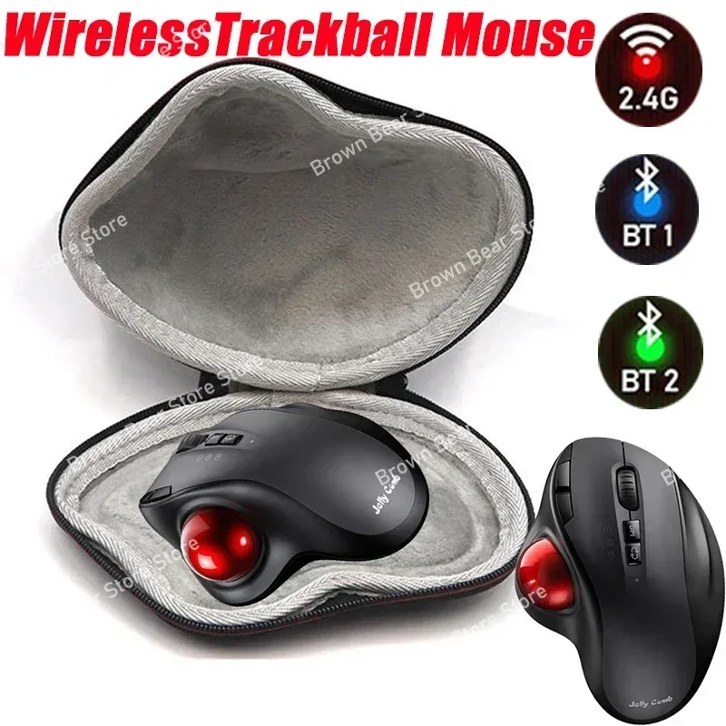 Missgoal 2.4G Draadloze Trackball Muis Verticale Laser Muizen Met Harde Beschermhoes Voor Laptop 1600 DPI Ergonomische Muis