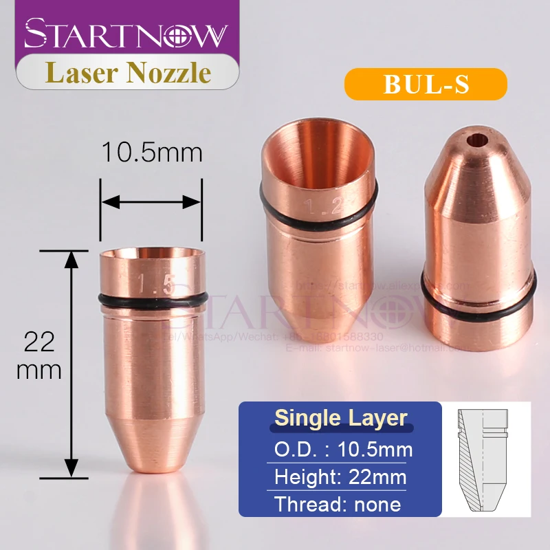 Startnow CINCINNATI Lasermech Laser Cutting Nozzles With Lid Base Bullet Jet Single Double 1.2 1.5 For Fiber Laser Machine Head