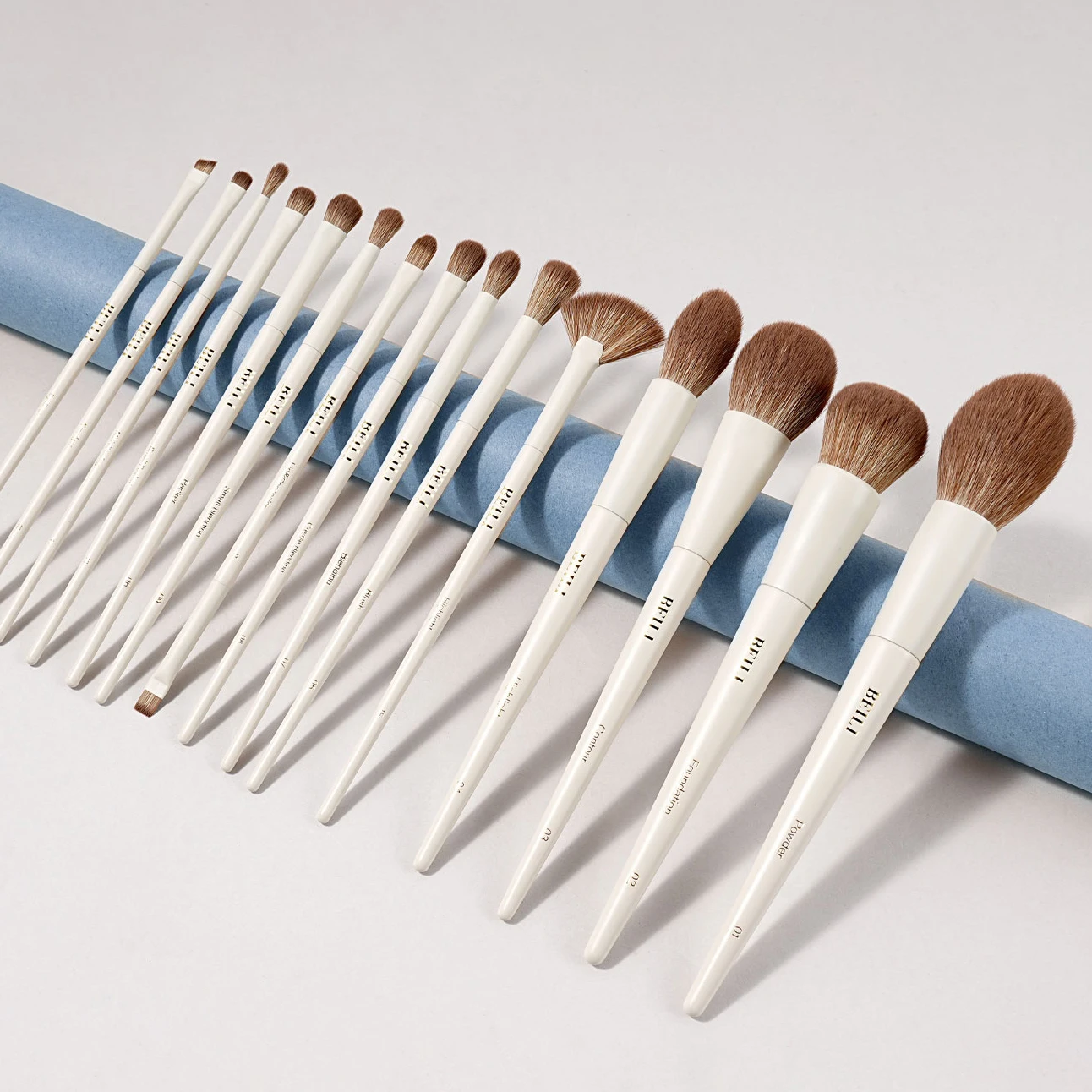 New Arrival High Quality 15pcs Custom Beige Makeup Brushes Professional Cosmetics Brushes Private Label Powder Brush