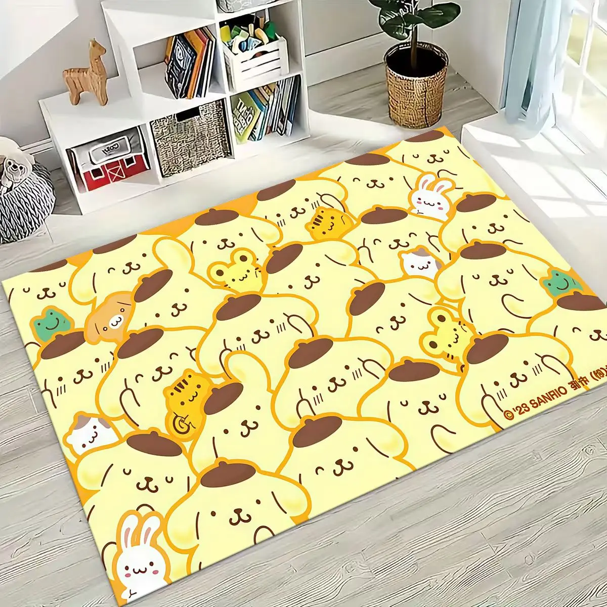 

27 Style Cute Pompompurin Cinnamoroll Sanrio Cartoon Rug for Bedroom Living Room Sofa Home Doormat Decor, Kid Non-slip Floor Mat