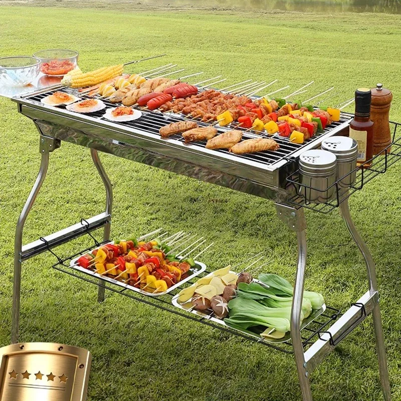 Camping Picnic Outdoor Stove Portable Minitype Furniture Seasoning Rack Shelf Outdoor Stove Barbecue Kebab Branden Van De Oven