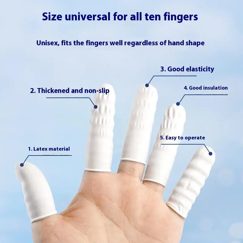 80/200/20/100PCS Highly Elastic Latex Finger Cots Rubber Finger Protector Covers For Electronic Medical Protection