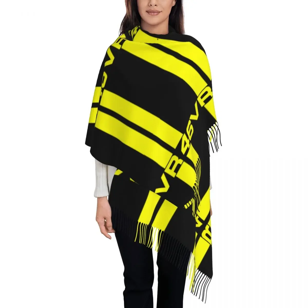 Luxury Rossi Tassel Scarf Women Winter Warm Shawls Wraps Lady Motorcycle Racing Scarves