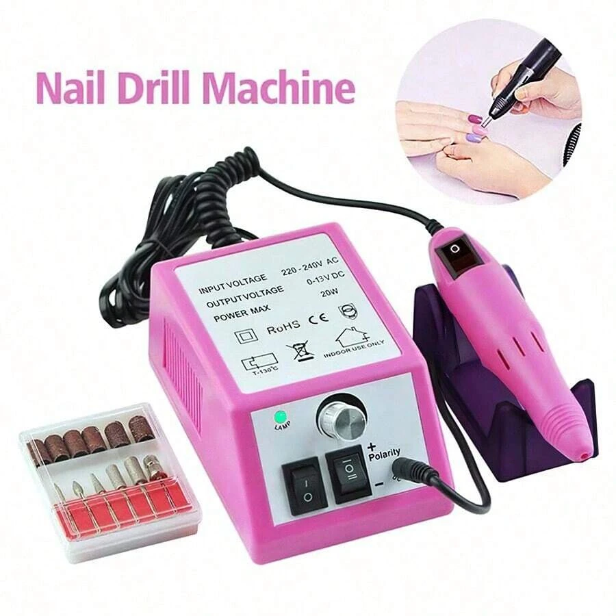 Electric Nail Polish Drill Machine Set With Nail Drill Bits & Sanding Rings, 20000RPM Portable Electric Manicure Art Pen