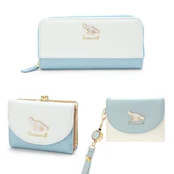 Sanrio New Wallet Kawaii Cinnamoroll Cartoon Fashion Long Leather Wallet Pu Material Simple Wallet Card Sleeve Girlish Heart