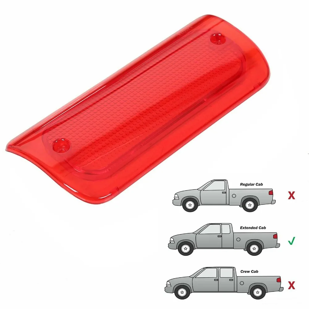 

3rd Brake Light Lens Red Cover For 1994-04 Chevy S-10 GMC Sonoma Extended Cab