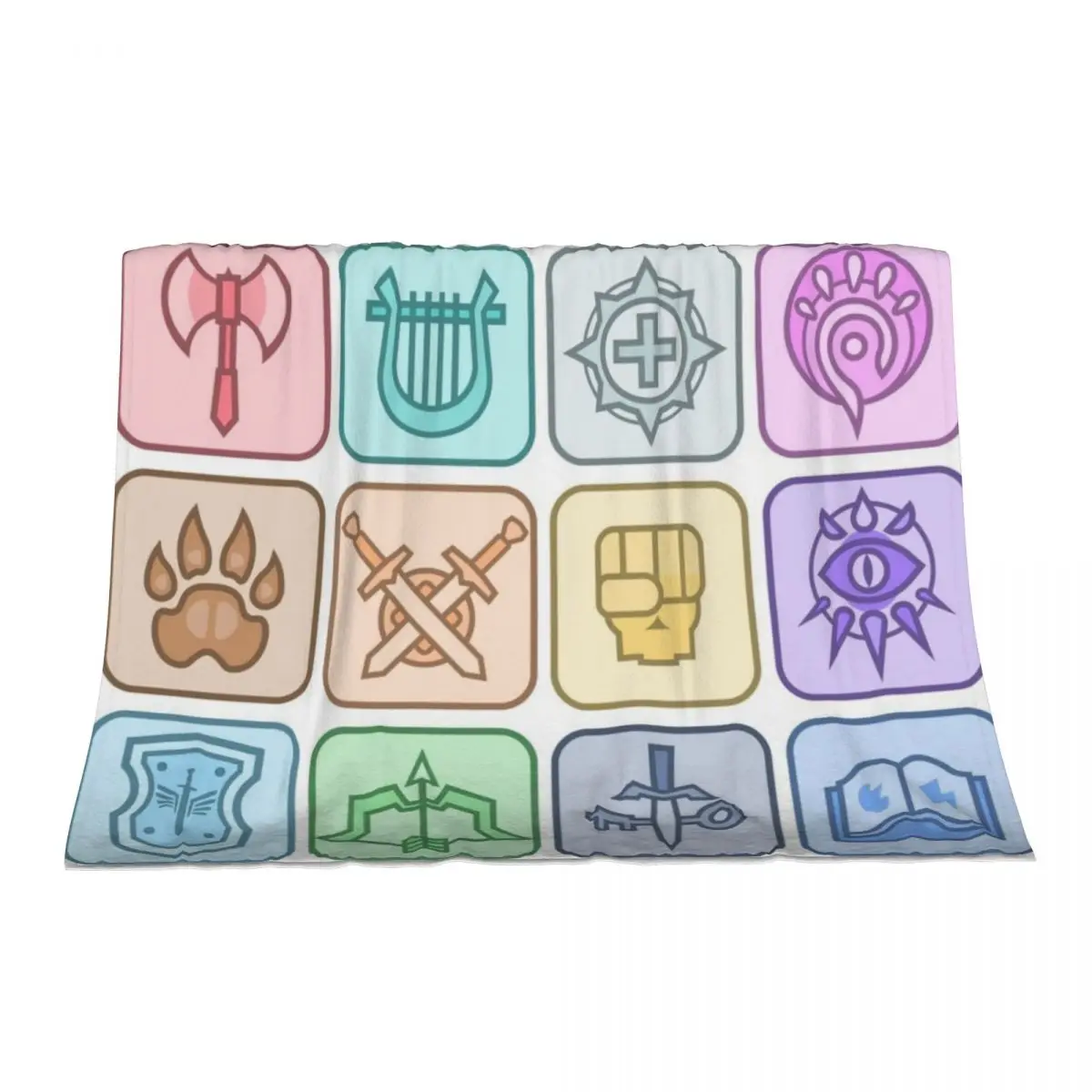 

JoCat Crap Guide to DnD Class Icons [Color] Throw Blanket Luxury Thicken Comforter Moving Blankets