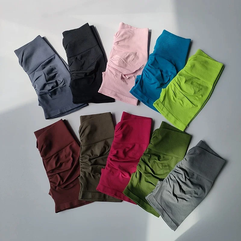 Yoga-Shorts mit hoher Taille, gerafftem Bund und formendem Effekt, 3 Zoll, Bauchstütze, atmungsaktiv, elastisch, Fitness-Shorts für Damen, Pilates, Fitnessstudio – Detail 9