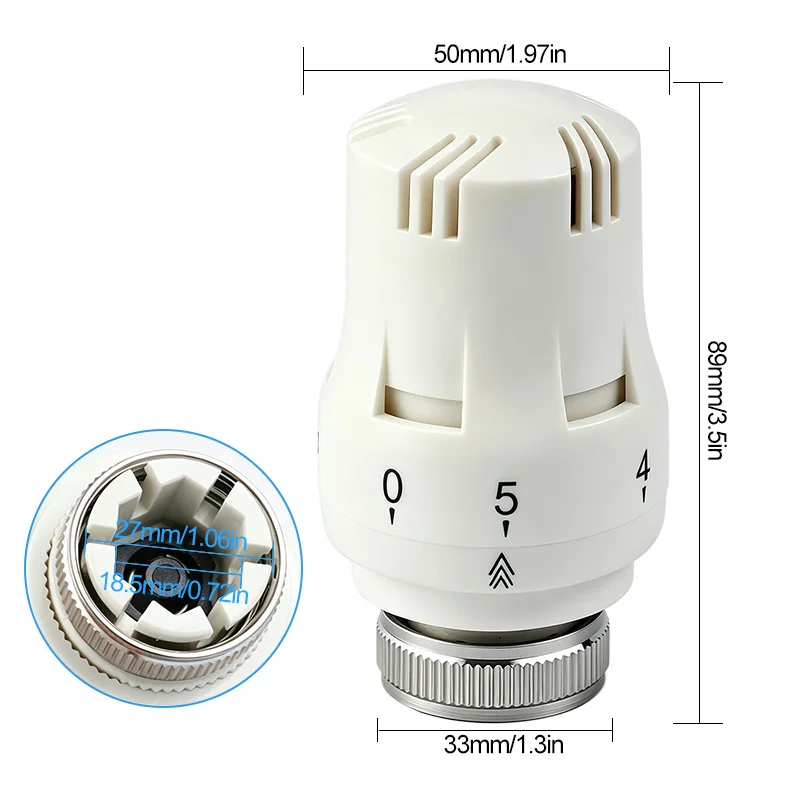 Straight Type Thermostatic Radiator Valve Temperature Control Regulator for Radiator Heating Manifold Hydronic Heating System