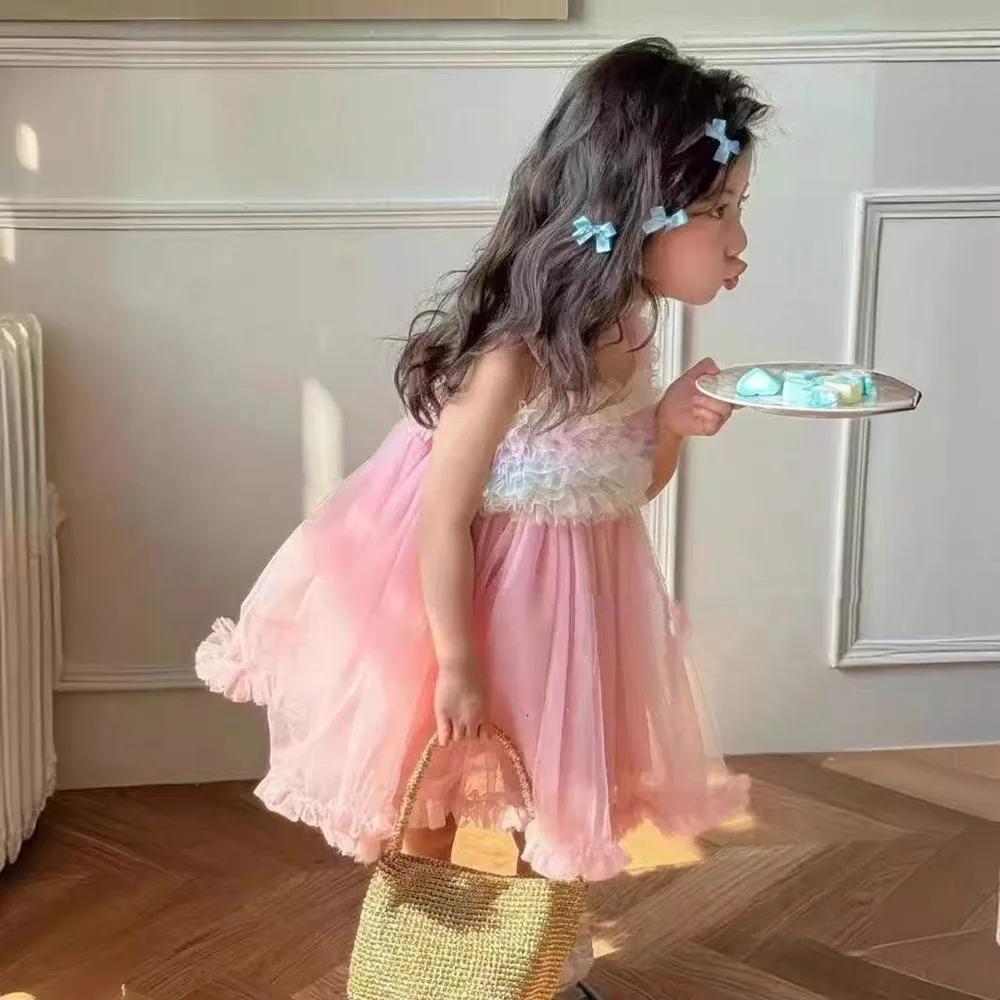 

Girls' Dress 2025 New Summer Internet Celebrity Princess Skirt Stylish Children's Girls' Cake Skirt
