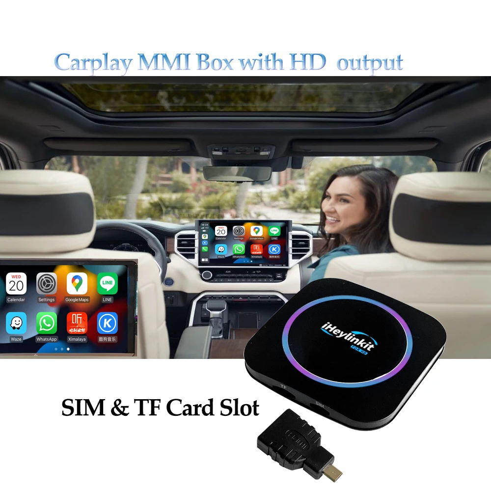 8-core Carplay android box MK808 4+64GB with HD out for wired carplay to Youtube/Netflix play CP/AA adapter