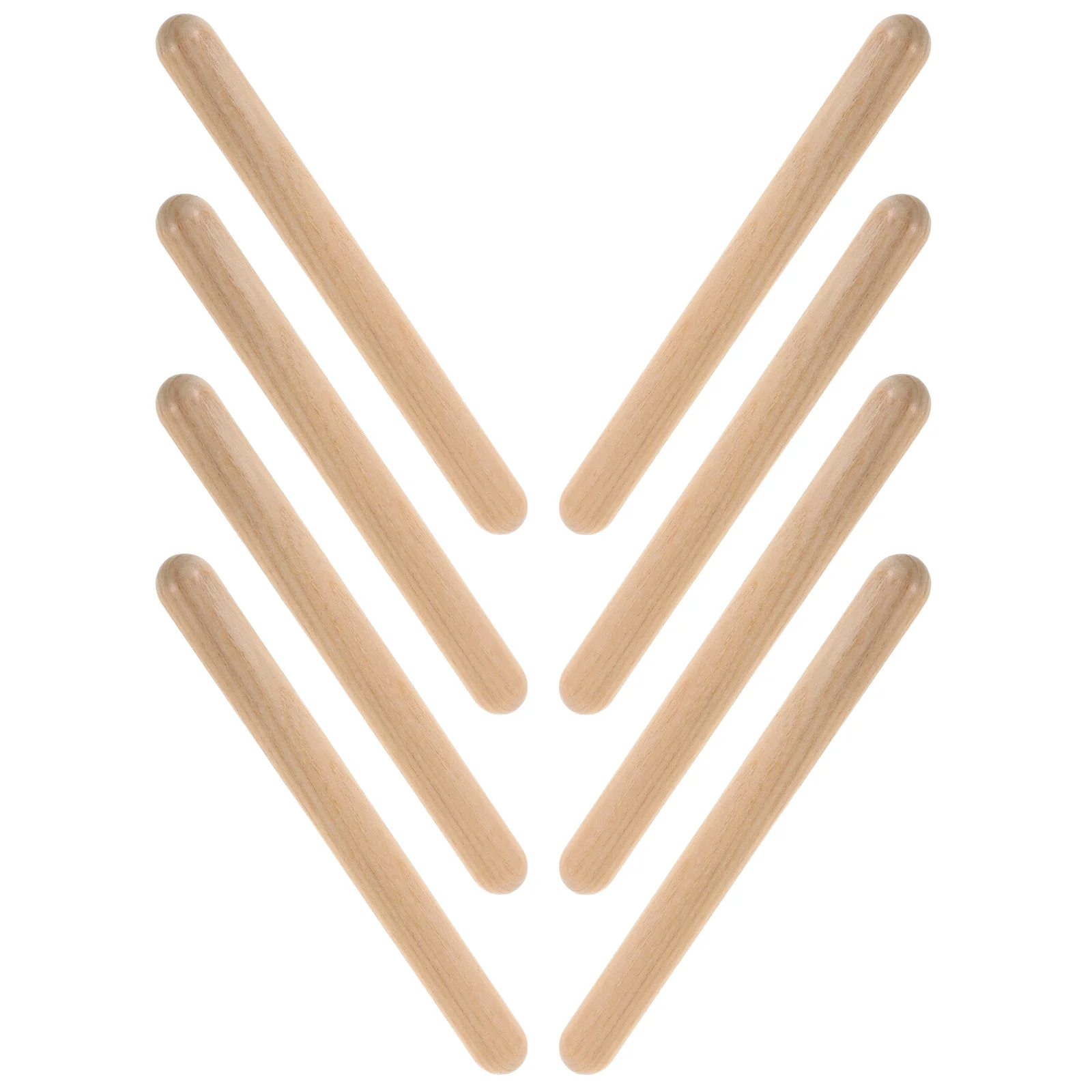 4 pares de claves de ritmo instrumento de percussão de madeira natural para crianças desenvolvimento de alfabetização musical programa orff uso em sala de aula