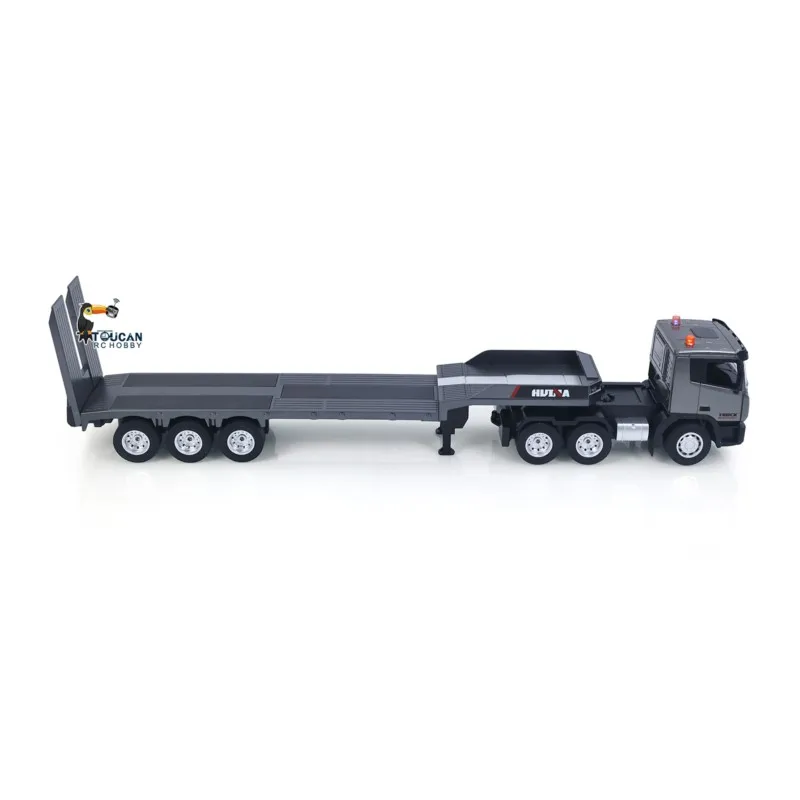 Huina 1318 1:18 Scale RC Assembled Plastic Flatbed Trailer Tractor Truck 9CH Radio Remote Control Cars Grey Outdoor Car Toy