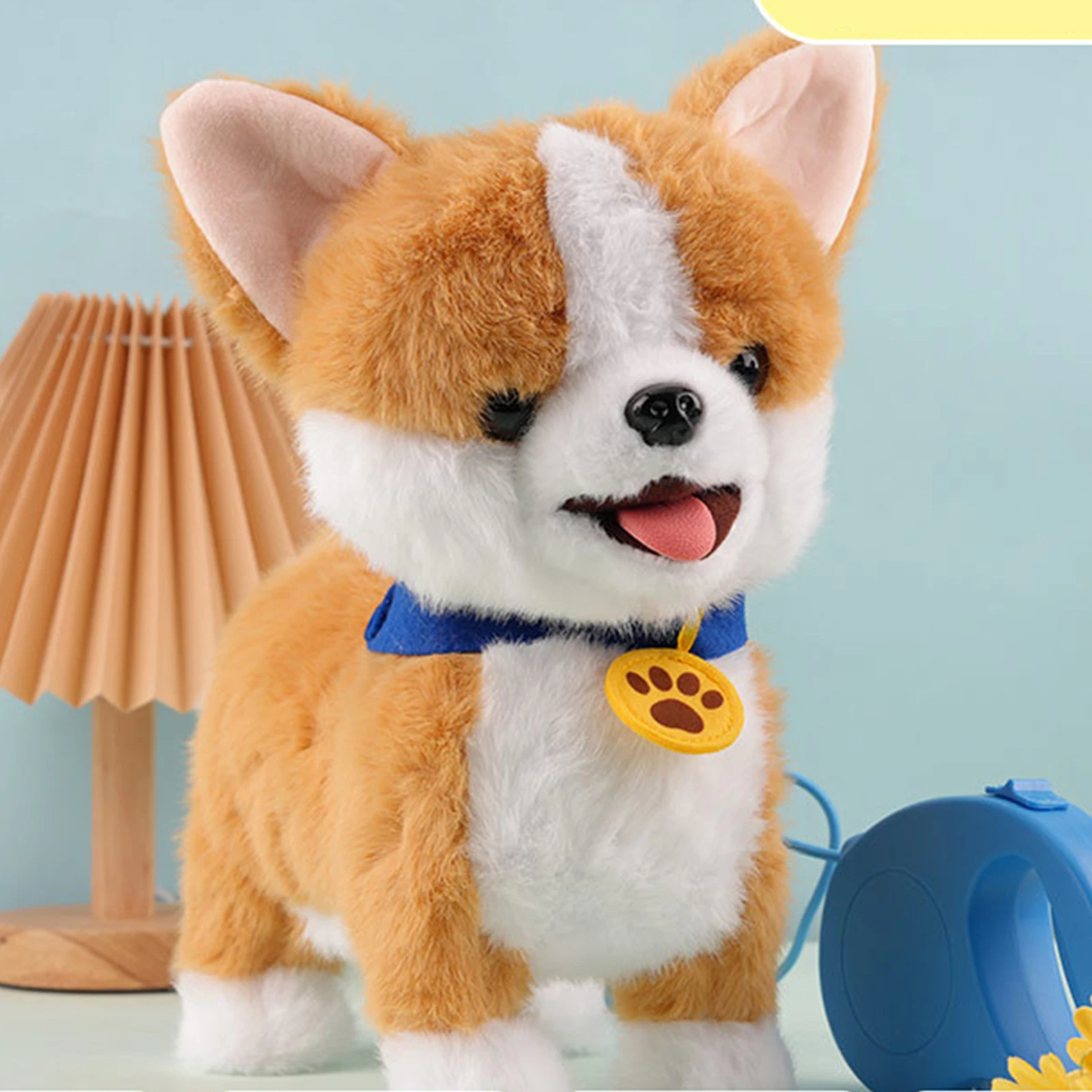 2025 Lopende blaffende pluche hondenspeelgoed Elektronische interactieve zachte pluche pop Speelgoedhond Elektrisch realistisch huisdier Puppy Baby Kids Gift