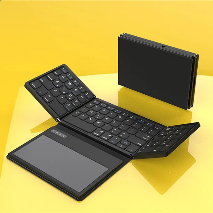OEM Wholesale Ultrathin 81 Keys Foldable Teclado with Touch Pad for System Common B055 Mini Wireless Keyboard