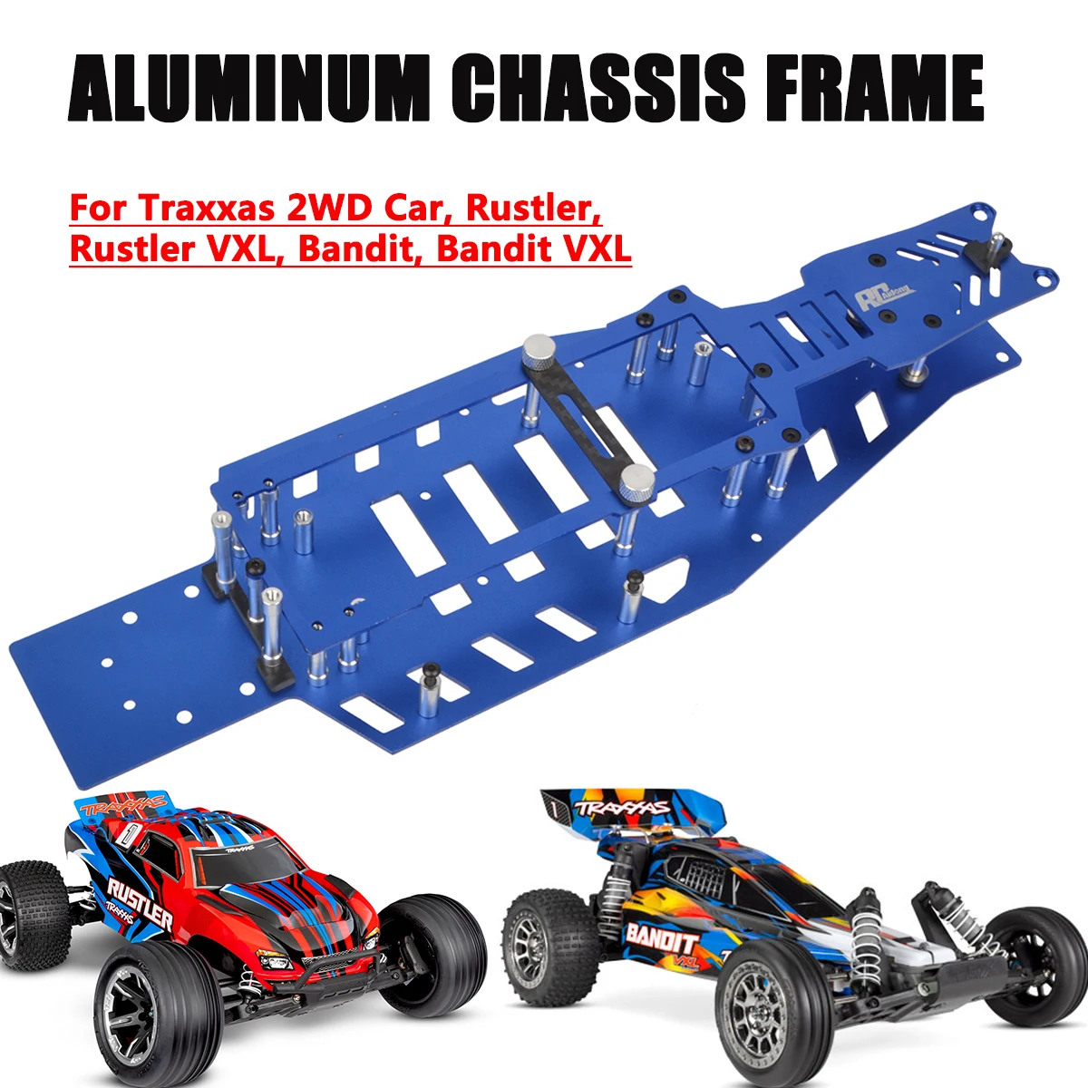 1/10 Traxxas 2wd Rustler VXL/Rustler/Bandit VXL/Bandit XL-5 용 알루미늄 변환 섀시 프레임 키트, 3728 3729 부품 교체