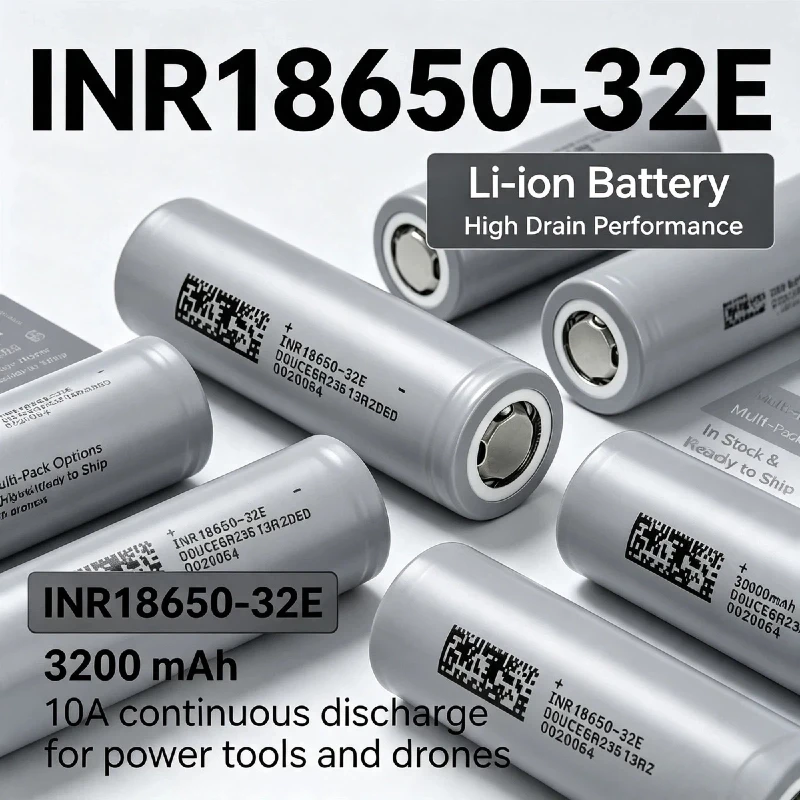 New 18650 32E 3200mAh 3.7V Rechargeable Lithium Battery High Capacity Replacement Cell Flashlight Electronic Device