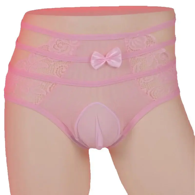 

Мужские трусики-сисси, кружевное сексуальное нижнее белье с бантом, прозрачное нижнее белье, прозрачные трусы с подтяжкой бедер, прозрачные трусы с высокой талией, трусы-футляры
