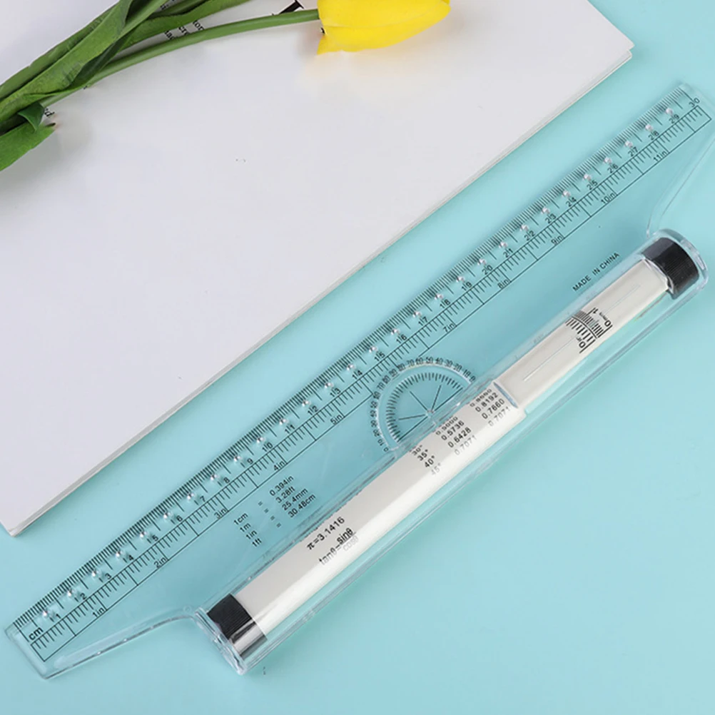 

2pcs Parallel Ruler Drafting Rolling Balancing Scale Artists Drawing Multipurpose Plastic Measuring Tool Student Teacher