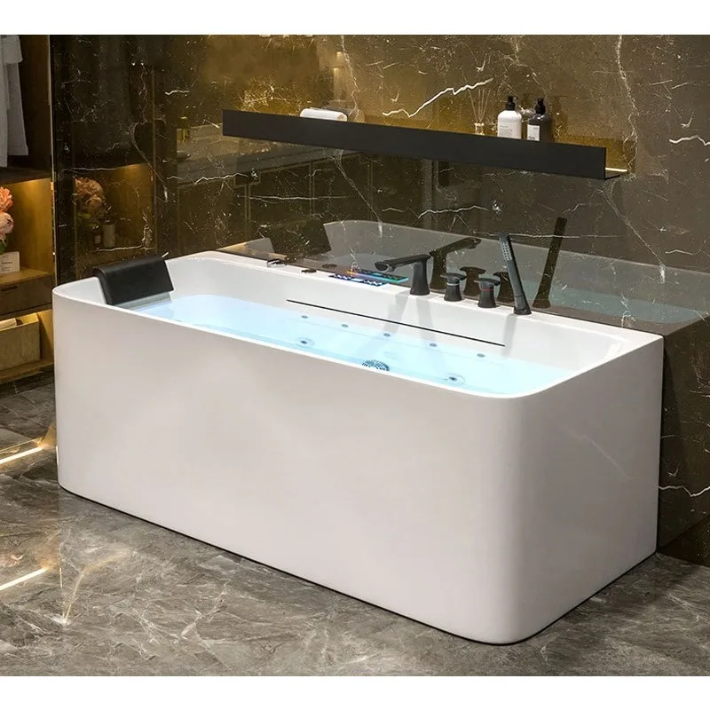 

Modern Designed Acrylic Durable Freestanding White Bath Tub Jet Whirlpool Bathtub Soaking Constant-temperature massage bathtub