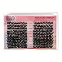 120 DIY clustered eyelashes DD curled edges, 10-16mm mixed length natural soft clustered false eyelashes