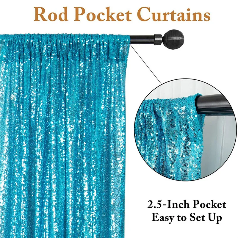 Gold Rose Sequin Backdrop Curtain Panels Stage Baby Shower Wedding Birthday reception Party Photo Booth Background Drapes image 6